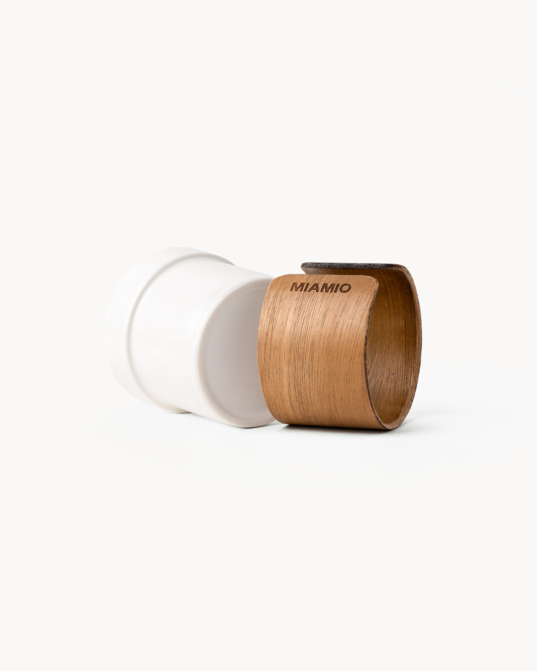 Tazas de espresso (set de 4) con banda de madera 100 ml