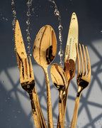 Set de cubiertos dorado de acero inoxidable 18/10