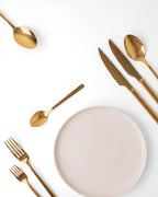 Set de cubiertos dorado de acero inoxidable 18/10