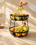Frutero de 2 pisos en metal negro