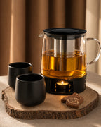 Tetera de vidrio con calentador 1,5 L