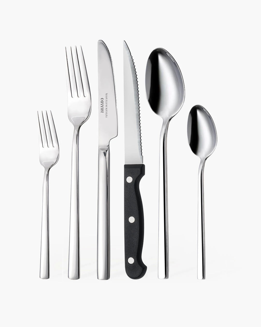 Set de cubiertos plateados de acero inoxidable 18/10