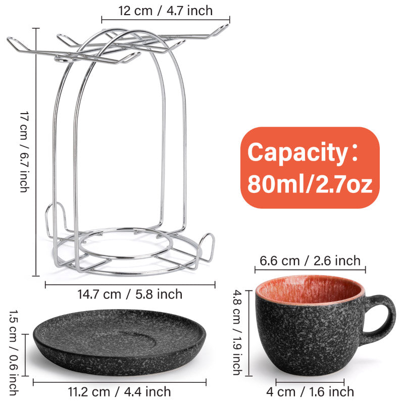 Miamio Espressotassen Las Palmitas 6er Set Keramik 80ml