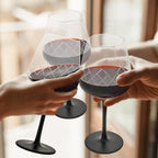 Miamio Rotweinglaser Crystaluna 4er Set Glas mit schwarzem Fuß
