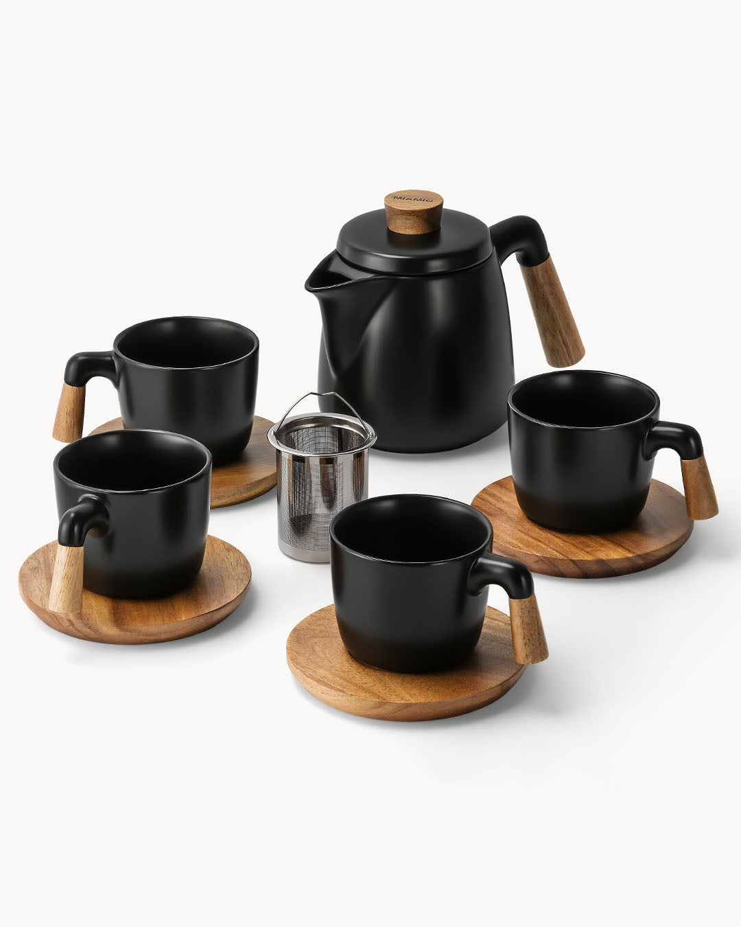 Miamio Teekannen Set Keramik mit 4 Tassen fur 4 Personen 1000ml